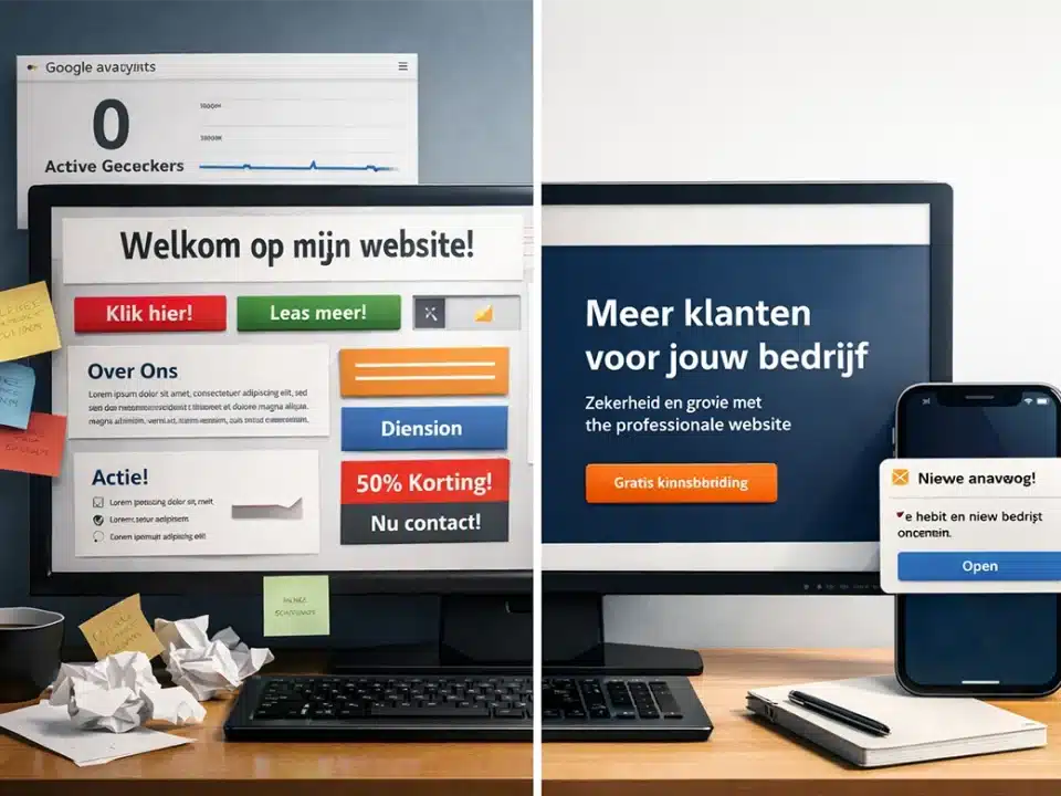Voor en na voorbeeld van een website laten maken voor een zzp’er